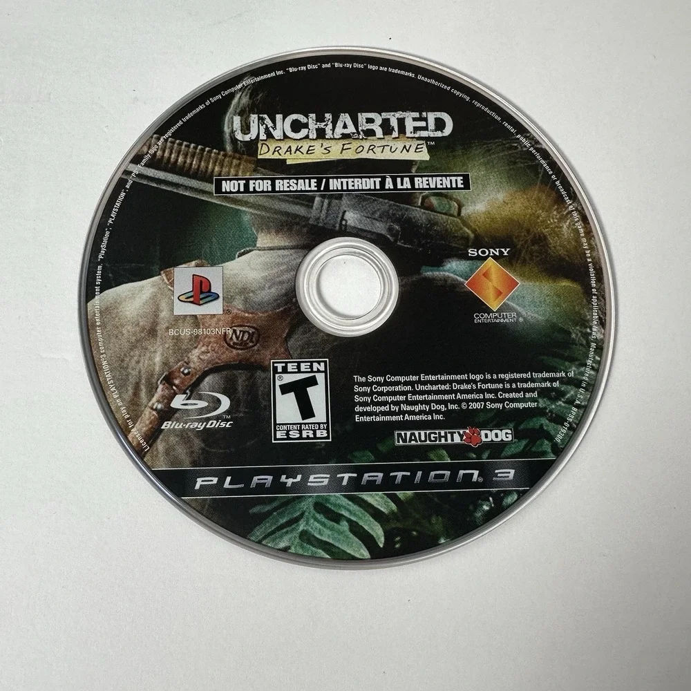 Sony Uncharted Drake's‎ Fortune PS3 Not For Resale Edition Naughty Dog Complete